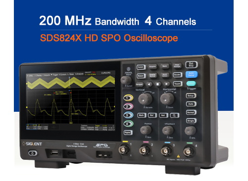 TestEquity: Siglent SDS824X HD MSO Oscilloscope, 4 Channel, 200MHz